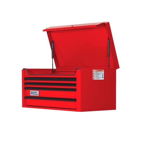 Williams Rolling Cabinet, 4 Drawer, Red, Steel, 40 in W x 20 in D x 19-1/2 in H JHWW40TC4 - main