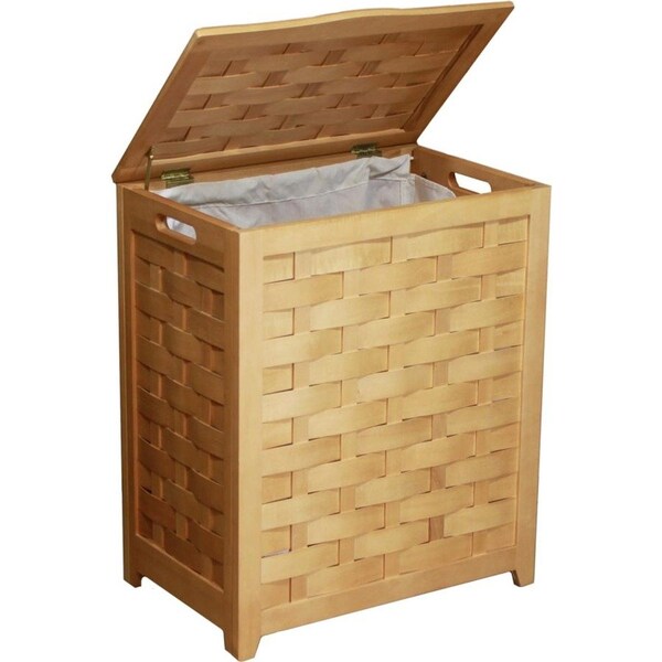 Oceanstar RHV0103N-Natural Finished Laundry Hamper with Interior Bag RHV0103N - main