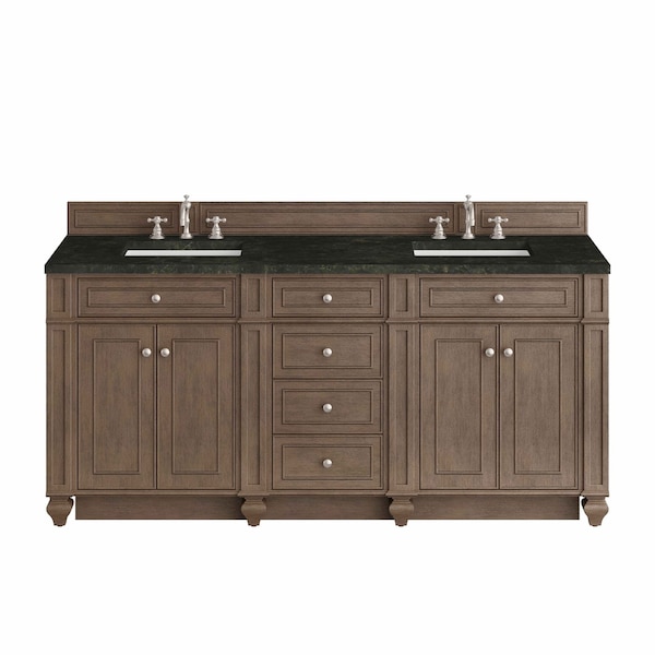 James Martin Vanities Bristol 72" Double Vanity, Whitewashed Walnut, w/ 3 CM Phantome Eclos Top 157-V72-WW-3PHT - main