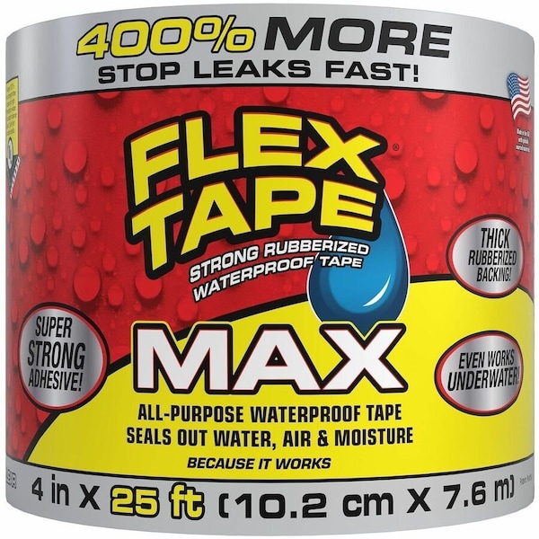 Flex Tape Flex Seal Family of Products Flex Tape MAX 4 in. W X 25 ft. L Clear Waterproof Repair Tape TFSMAXCLR04 - main