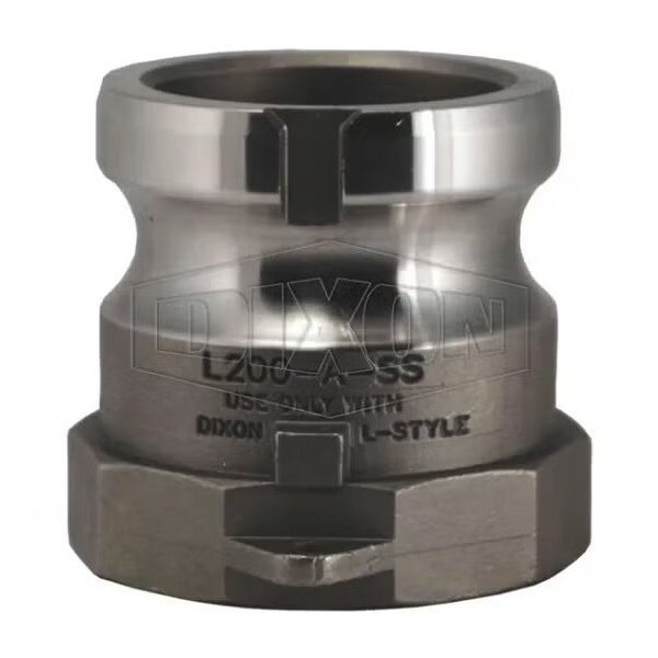 Dixon Vent-Lock Type A Cam and Groove Adapter, 1 in x 1-11-1/2, Male Adapter x FNPT, 316 SSss Steel L100-A-SS - main
