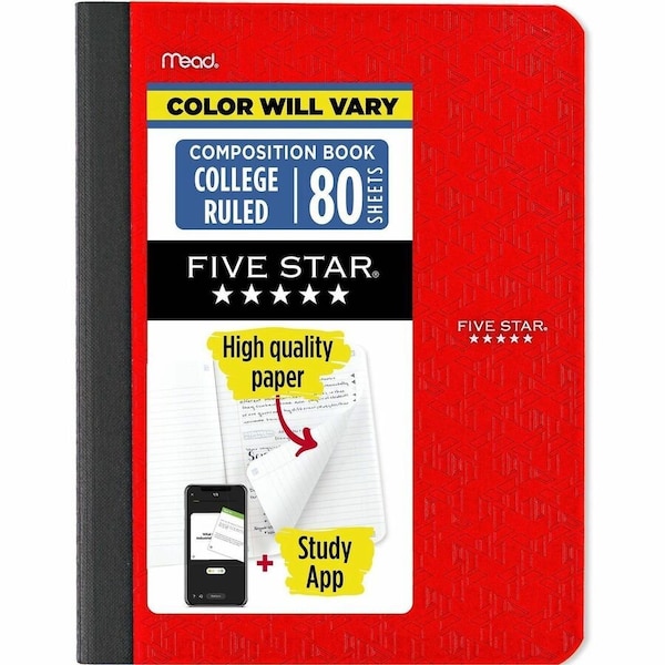 Mead College-ruled Composition Book - 80 Sheets - Sewn - College Ruled, Medium Ruled Front Ruling - 9 850065 - main