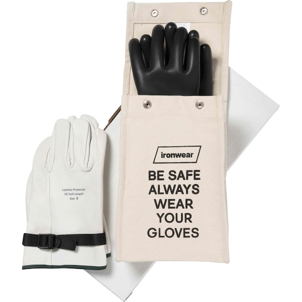 Ironwear Class 0 Type 1 Rubber Insulating Glove Kit (Size 8) 5052-08 - main