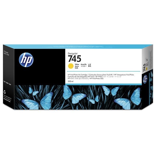 Hp 745 (F9K02A) Yellow Original Ink Cartridge (300 ml) F9K02A - main