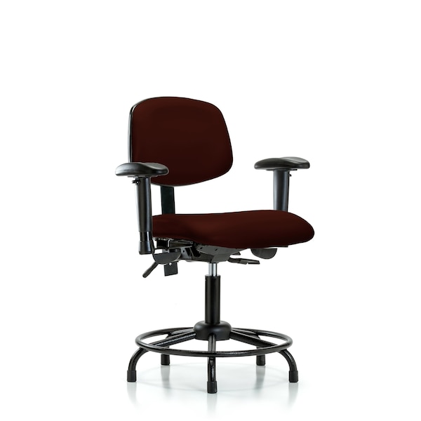 Blue Ridge Ergonomics Desk Chair Desk Chair, RT AA, Glides, Vinyl, Burg, Adjustable Arms, 18" to 23" Height, Vinyl, Burgundy BR-VDHCH-RT-T0-A1-RG-8569 - main