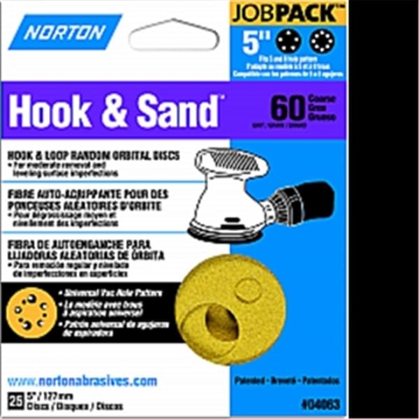 Tool Time 4063 5 in. 5-8 Hole P60 Hook & Loop Discs, 250PK TO3565905 - main