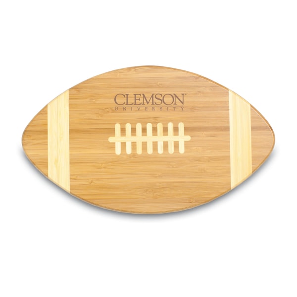 Picnic Time Family Of Brands NCAA Clemson Tigers Touchdown! Football Cheese Board - Novelty Charcuterie Board 896-00-505-103-0 - main
