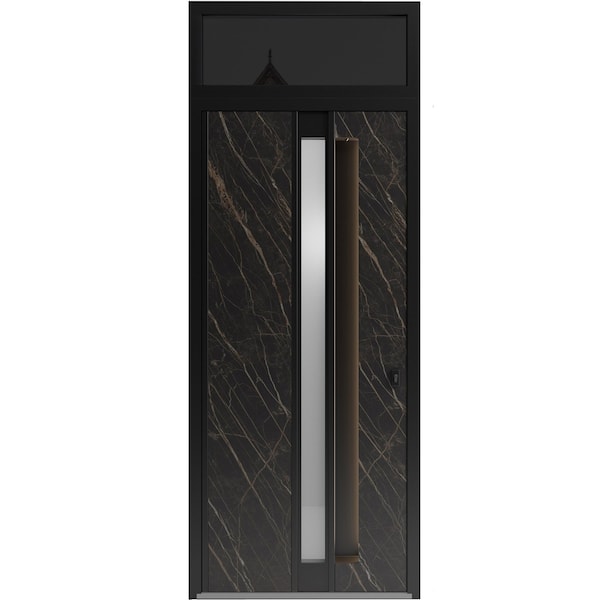 Vdomdoors Aluminum Door with Hidden Handle Hiddex 0155 Natural Noir Entry Steel Metal Modern Painted W36xH80+ HIDDEX0155EXD-NOIR-W36xH80+14-LH-I - main