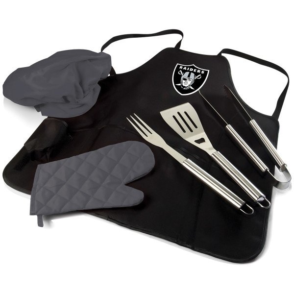 Picnic Time Family Of Brands NFL Las Vegas Raiders - BBQ Apron Tote Pro Grill Set 635-88-179-234-2 - main