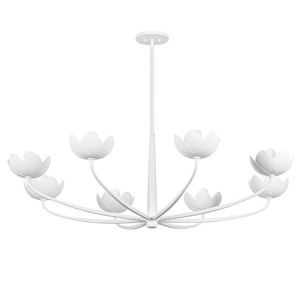 Troy Lighting Arcata 8 Light Chandelier, Gesso White, 55 In x 18.25 In F2048-GSW - main