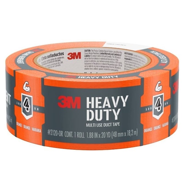3M Duct Tape, Heavy-Duty, 20 yd L, 1.88 in W, Orange 2120-OR - main
