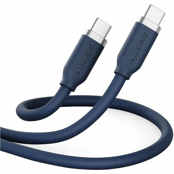 Alogic ELEMENTS SILICONE 5A/240W USB2 USB-C TO C MALE CABLE WITH CABLE TIE, TITANIUM BL ELSI5U2CCTB1 - main