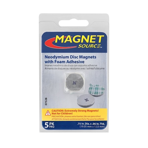 Magnet Source Magnet Disc W/Adhsv 5Pc 07528 - main