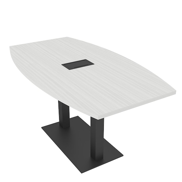 Skutchi Designs Boat Conference Table With Power Unit, 36 in W, 72 in L, White HAR-BOT-36x72-DOU.BK-WA7976-EBLK - main
