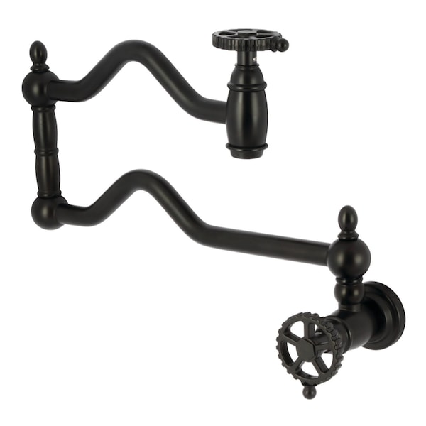 Kingston Brass Wall Mount Pot Filler Faucet, Matte Black KS2100CG - main