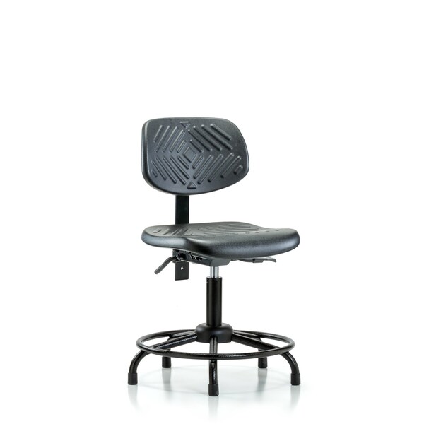 Blue Ridge Ergonomics Desk Chair Desk Chair, Poly, RT Glides, No Arms, 17" to 22" Height, Black; Blue BR-PDHCH-RT-T0-A0-RG - main
