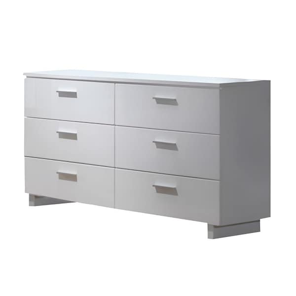 Homeroots 63" White Six Drawer Double Dresser 490463 - main