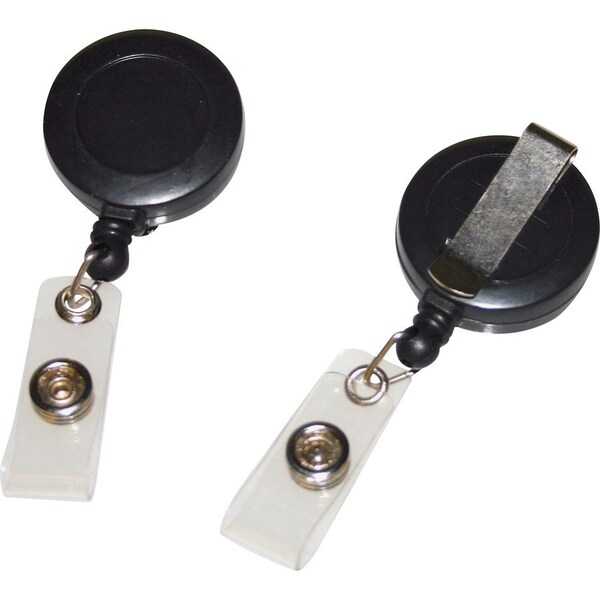 Fellowes Retractable ID Holder with Belt Clip, Black, 25PK FEL52054 - main