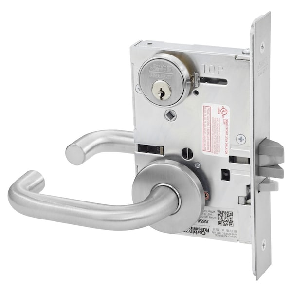Corbin Russwin Classroom Mortise Lock, LS Lever, B Rose, Satin Chrome ML2055 LSB 626 - main