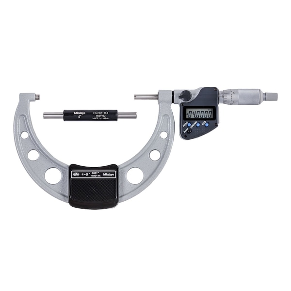 Mitutoyo Digimatic Outside Micrometer, I/M 4-5 In, .0001 In, O, RS 293-350-32 - main