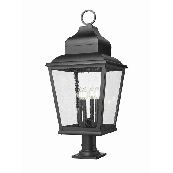 Z-Lite Raphael Sand Black 4 Light Outdoor Pier Mounted Fixture 5029PHXLR-533PM-BK - main