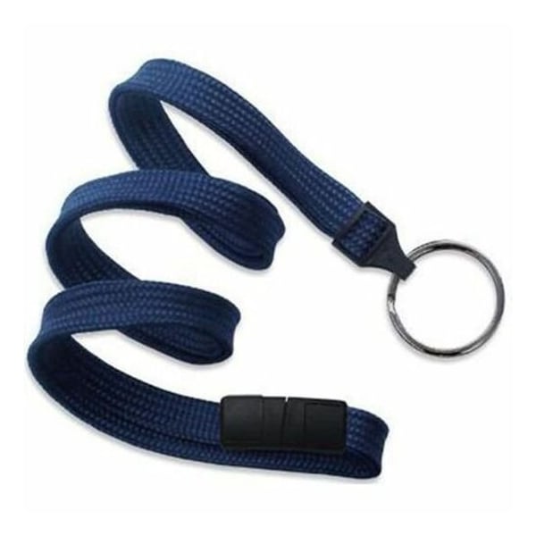 Brady LANYARD STANDARD, NAVY, 3/8in BREAK AWAY LANYARD W/BLACK, OX SPLIT RING 2137-3673 - main