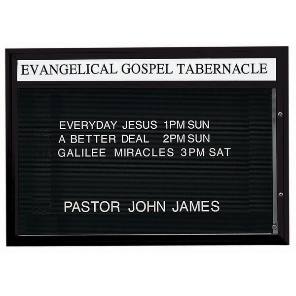 Aarco 60 in W, 42 in H, Black Letterboard/Black Powder Coated Frame DBM4260BK - main