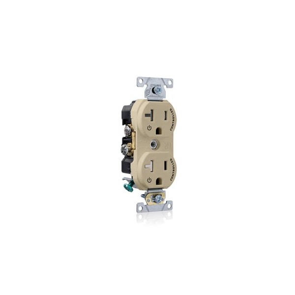 Leviton Duplex Outlet, Ivory 20A, 125V, TR TBR20-S1I - main