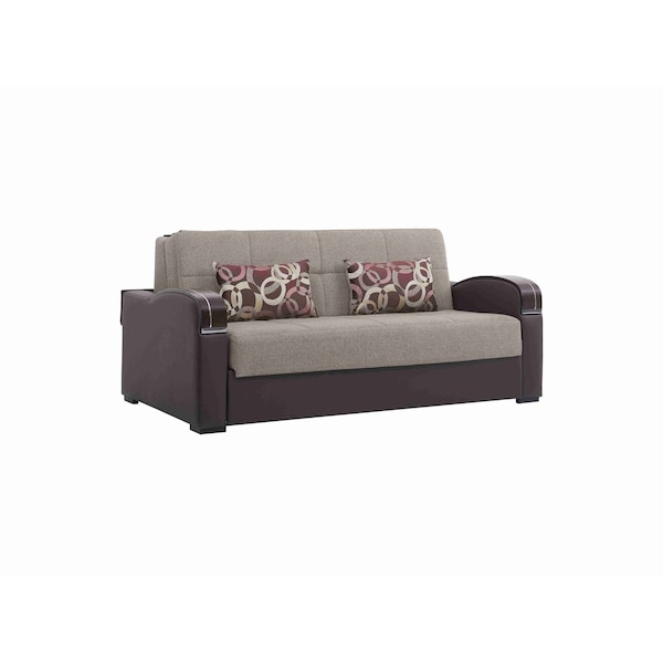 Homeroots 74" Brown Chenille Sleeper Sofa And Toss Pillows 607194 - main