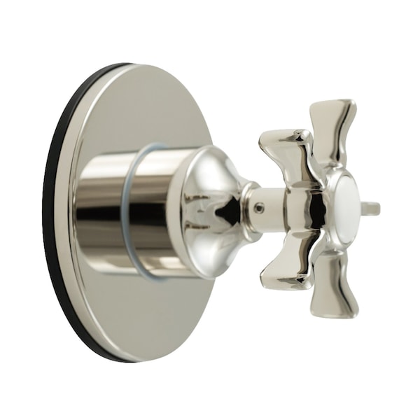 Kingston Brass Single-Handle Three-Way Diverter Valve with Round Trim Kit, Polished Nickel KS3036NX - main