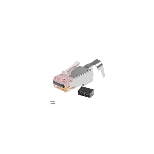 Cable Wholesale Simply45 ProSeries Shielded Cat6a Pass Through RJ45 Crimp Connectors, PE, Red Tint, Hi/Lo S45-1750P - main