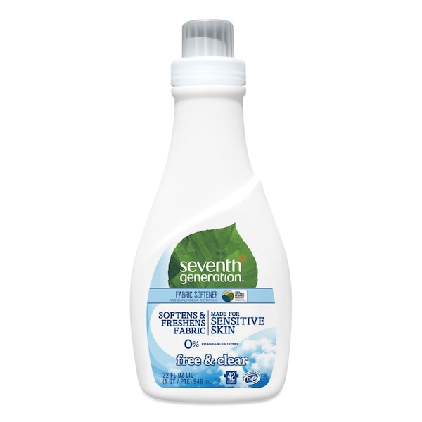 Seventh Generation Natural Liquid Fabric Softener, Free and Clear/Unscented 32 oz, Bottle 22833EA - main