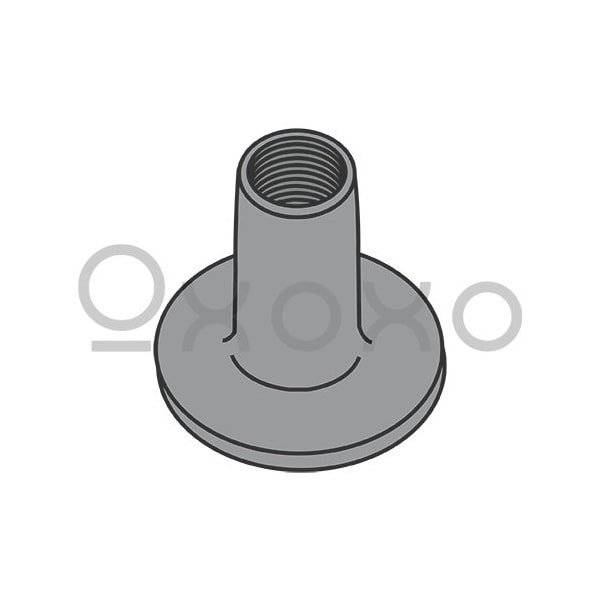 Oxoxo 6-32X1/4 WELD NUT WITH .562 ROUND BASE STEEL Plain, 1000PK 398228 - main