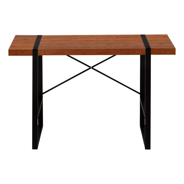 Homeroots 49" Brown and Black Wood and Metal Sled Computer Desk 489863 - main