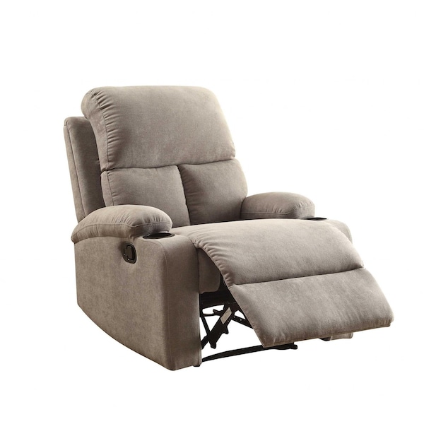 Homeroots 32" Gray Linen Recliner 286183 - main