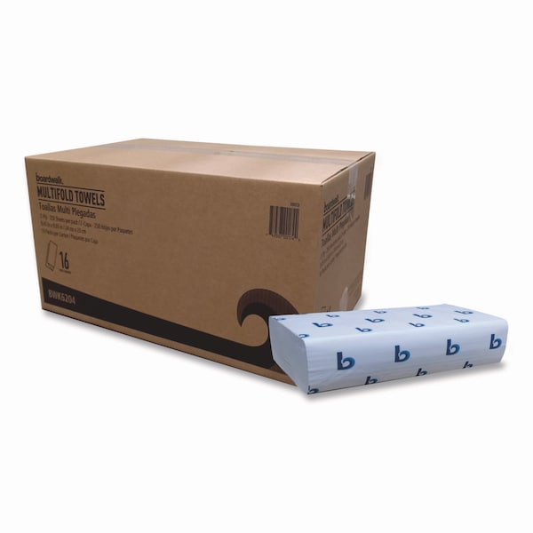 Boardwalk Boardwalk Multifold Paper Towels, 1 Ply, 250 Sheets, 198 ft, White BWK6204 - main