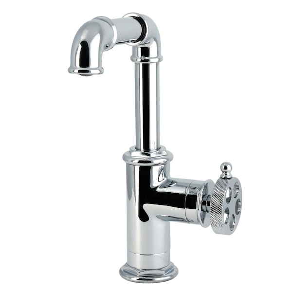 Kingston Brass One-Handle Single-Hole Bathroom Faucet with Knurled Handle and Push Pop-Up Drain, Polished Chrome LS6001RKZ - main