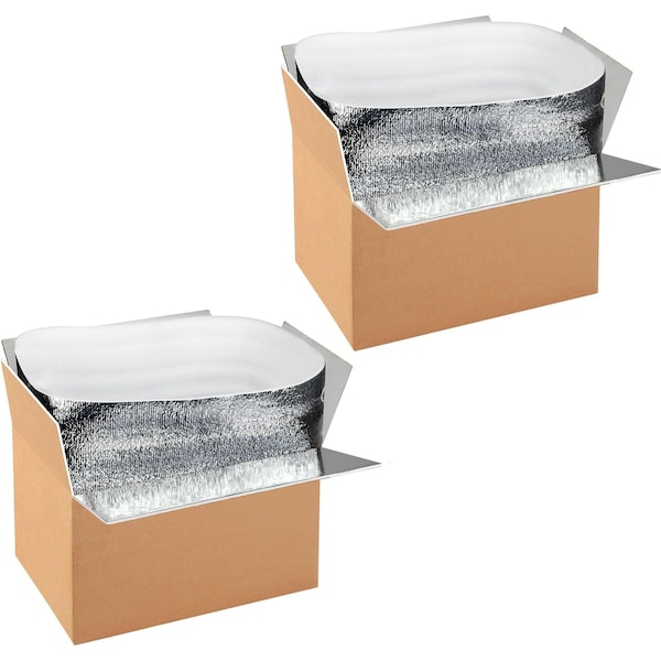 Ipower 12 in x 10 in x 7 in Office Product Carton with Foam Shipper, Silver, Foam, 2 PK OPFOAMCARTONMX2BAG - main