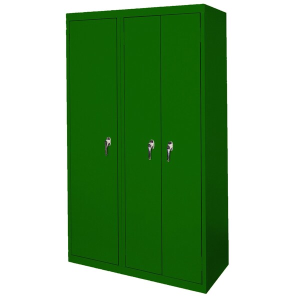 Steel Cabinets Usa Steel Storage Cabinet, 42in L x 21in D x 72in H, 8 Adjustable Shelves, 3 Doors, Leaf Green AAH-42-3D-L GRN - main