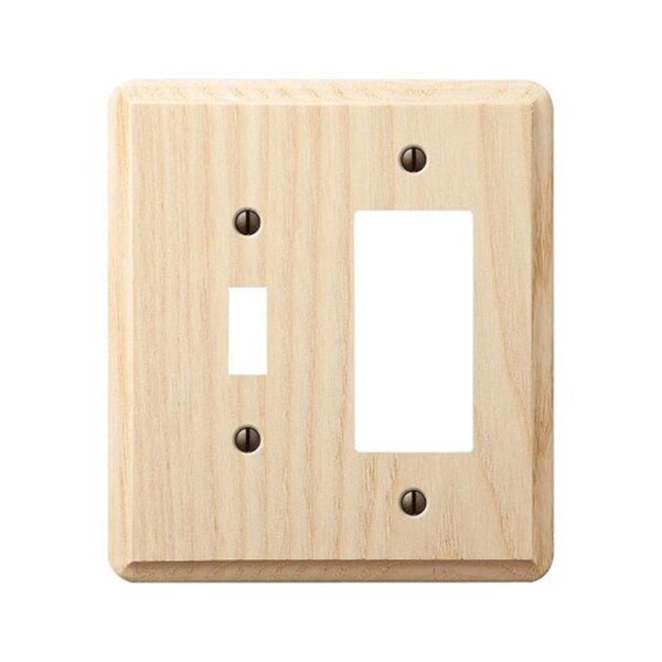 Amerelle 401TR Contemporary Unfinished 1 Toggle 1 RockerGFCI Wall Plate Ash 3500832 - main