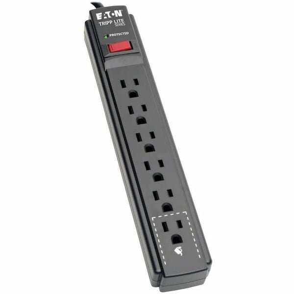 Tripp Lite Outlet Strip, Surge, 5-15R, 5-15P, 15 ft., Black TLP615B - main