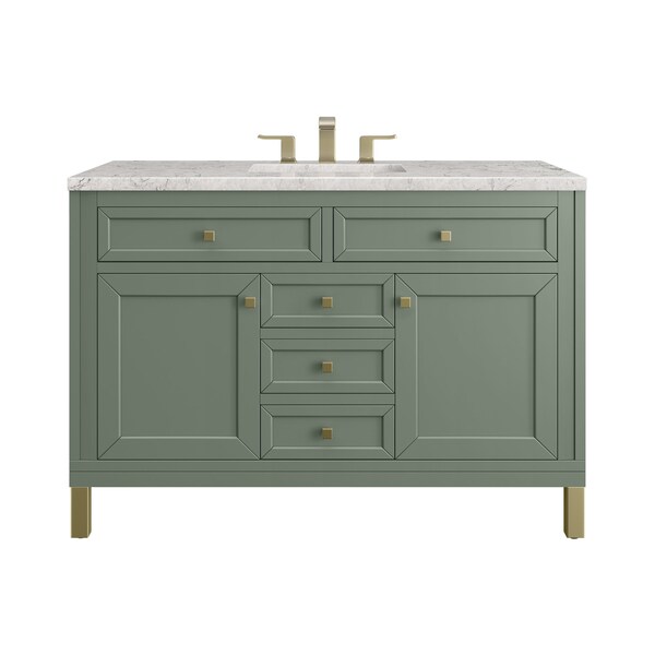 James Martin Vanities Chicago 48 in. Single Vanity, Smokey Celadon, w/ 3 CM Eternal Jasmine Pearl Silestone Top 503-V48-SC-3EJP - main