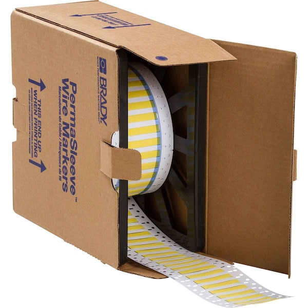 Brady BSP45 Series PermaSleeve Heat Shrink Polyolefin Wire Marking Sleeves, 0.187 in. Dia x 2 in. W, Yellow SA-3PS-187-2-YL - main