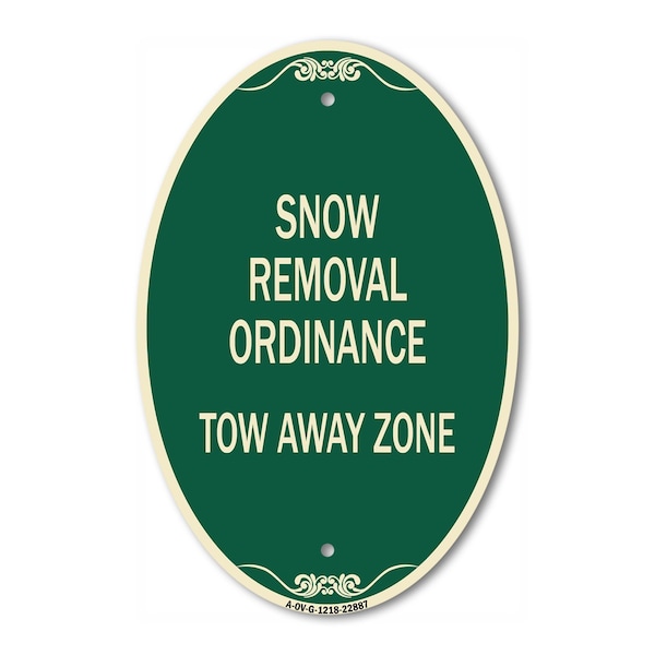 Signmission Snow Emergency Route Tow Away Zone with Graph, 12 In X 18 In Architectural, Heavy Gauge Aluminum A-OV-G-1218-22887 - main