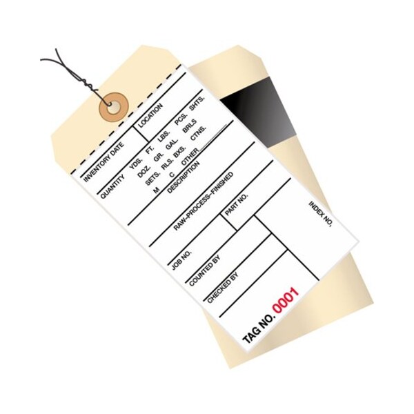 Box Packaging 2 Part Carbon Inv. Tag 0500-0999 Pre WiredNo 8 6-1/4L x 3-1/8W 500/Pack G17023 - main