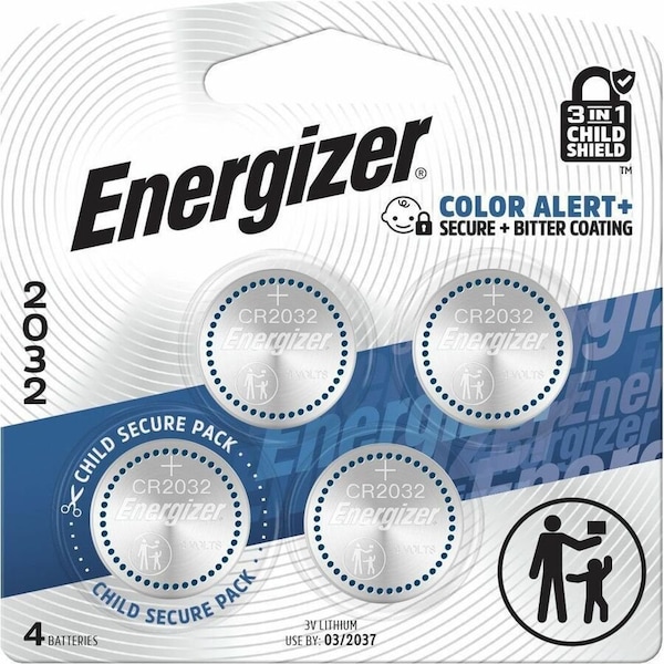 Energizer 2032 Lithium Coin Battery, 4 Pack - For Multipurpose - CR2032 - 4 / Pack 2032BP-4 - main