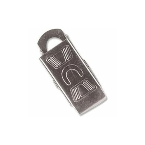Brady Nickel Plated Embossed U Bulldog Clip With Overlapping Jaw - 1.06" - Steel - 100 / Pack 5705-3540 - main