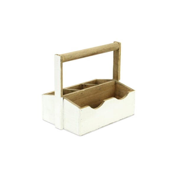 Homeroots 10" White Solid Wood Box 488028 - main