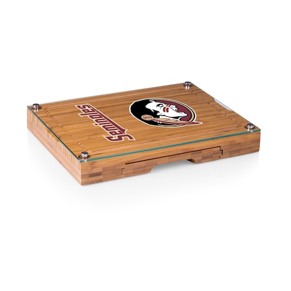 Picnic Time Family Of Brands NCAA Florida State Seminoles Concerto Glass Top Cheese Board and Knife Set 919-00-505-174-0 - main