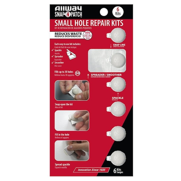 Allway SNP6 Snap-N-Patch Small Hole Repair Kit, 6 Kits WEP30 - main